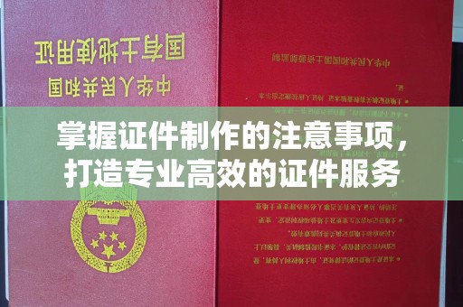 巨野掌握证件制作的注意事项，打造专业高效的证件服务