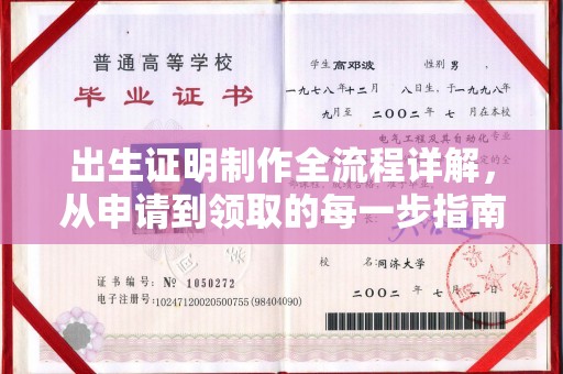 巨野出生证明制作全流程详解，从申请到领取的每一步指南