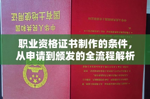 巨野职业资格证书制作的条件，从申请到颁发的全流程解析