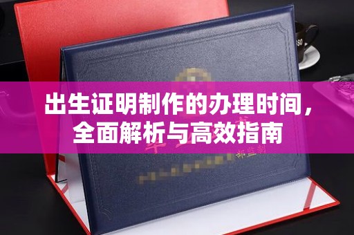 巨野出生证明制作的办理时间，全面解析与高效指南