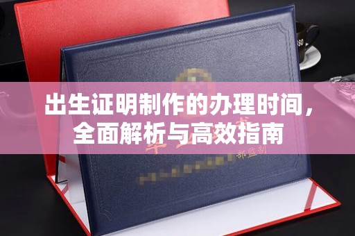 巨野出生证明制作的办理时间，全面解析与高效指南